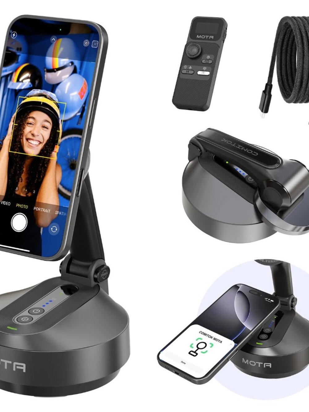 NIB GIMBAL Magnetic Auto Face Tracking Stand MOTA Tripod with Remote for iPhone